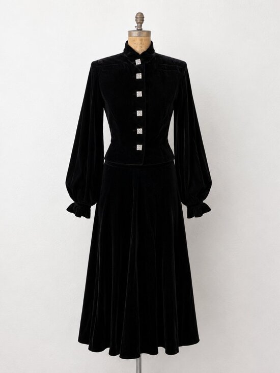 Lilli Ann Dresses & Skirts - ❤︎ Rare Vintage 1940s Lilli Ann Black Velvet Siren Suit ❤︎